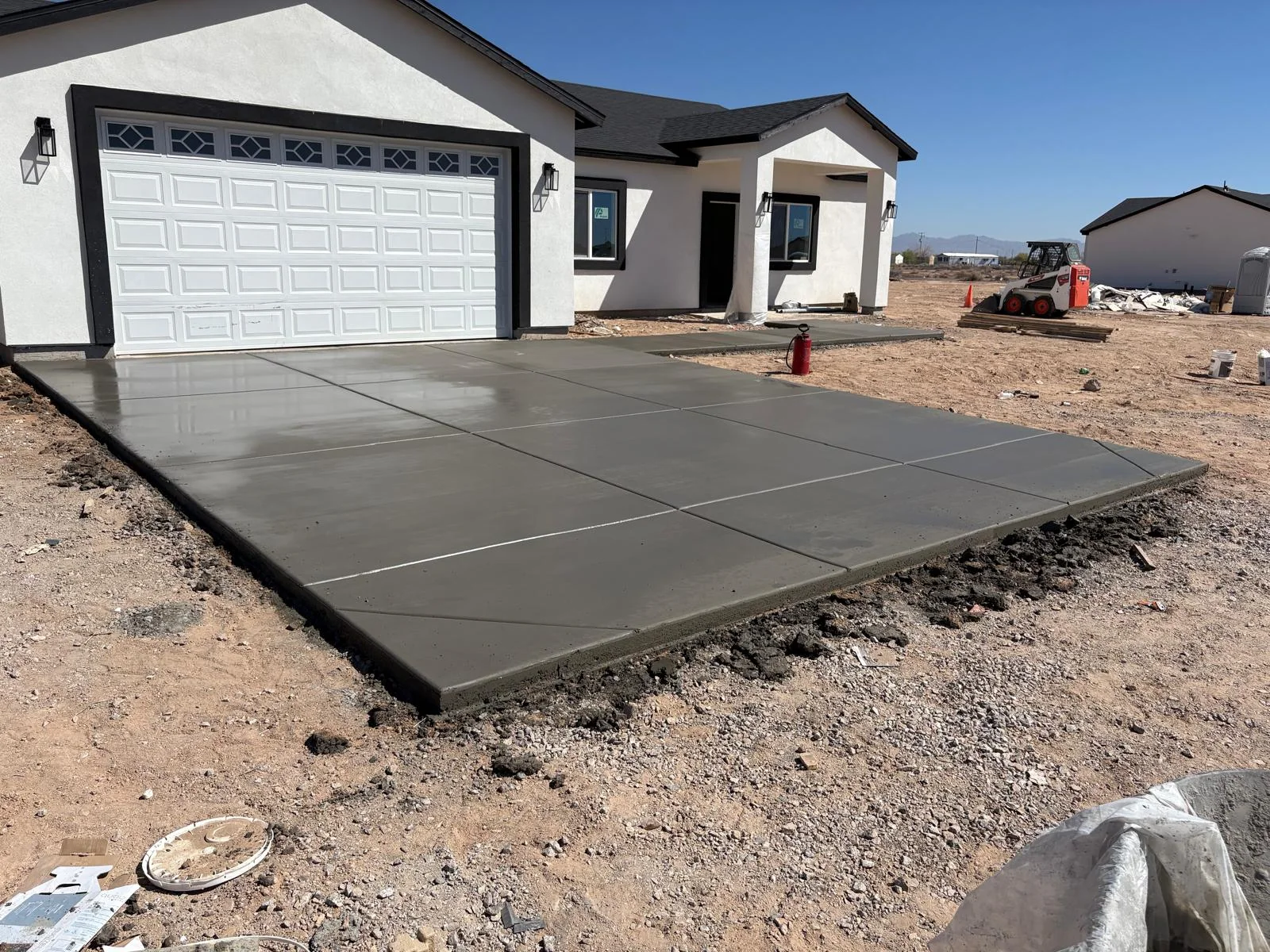 Finished concrete driveway at a Phoenix-area home